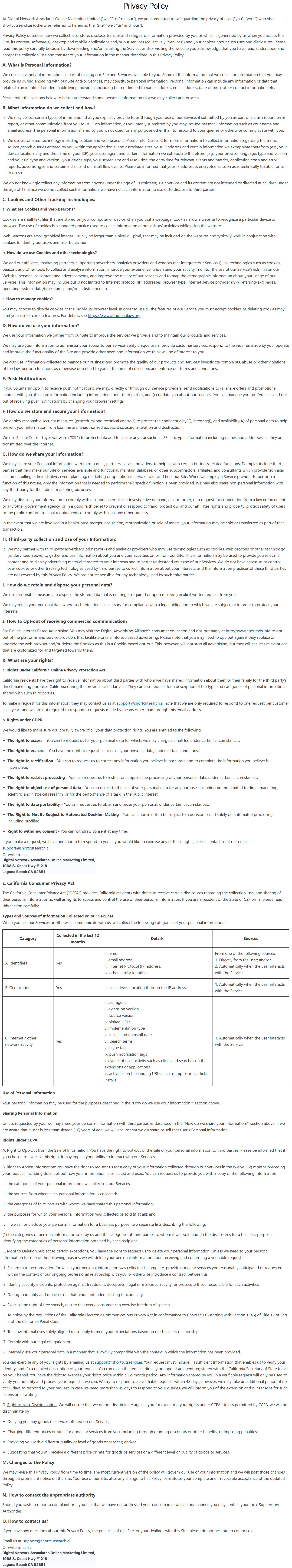 Privacy Policy